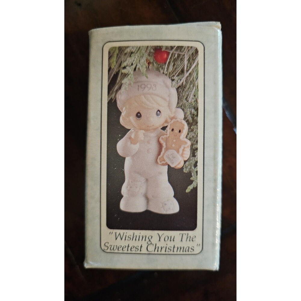 Precious Moments 1993 Wishing You The Sweetest Christmas Ornament Enesco Boxed